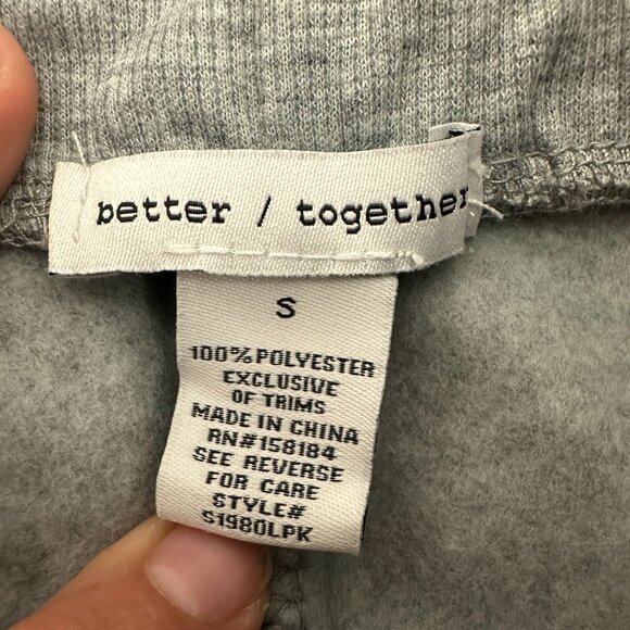 Better Together Gray Jogger Sweatpants Size Small Elastic Waistband Adjustable - Picture 3 of 4